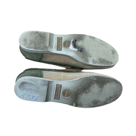 TIMBERLAND Brown AND Green SUEDE TOP-SIDER DECK BOAT SHOES WOMENS Size 8 M FLATS - Picture 4 of 12
